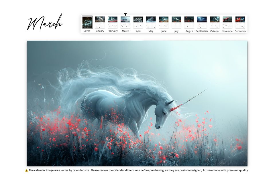 2025 Unicorn Dream Wall Calendar