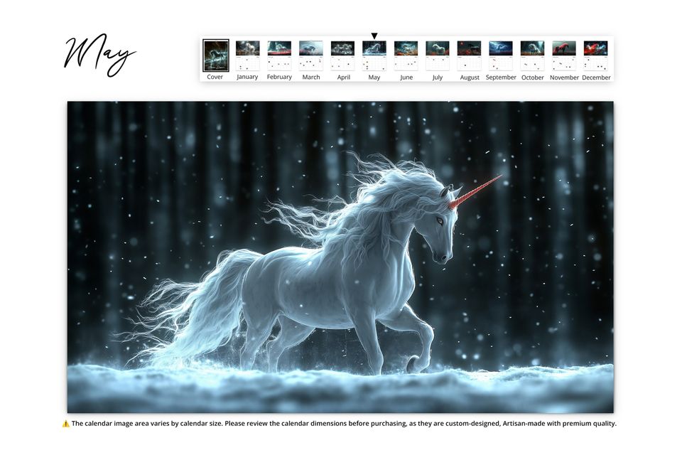 2025 Unicorn Dream Wall Calendar