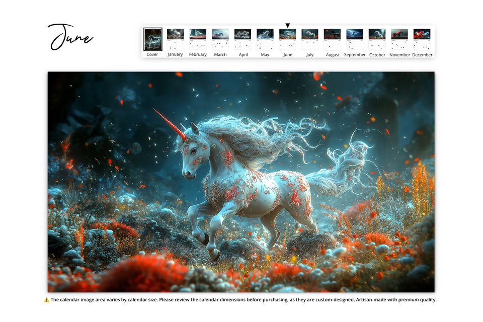 2025 Unicorn Dream Wall Calendar