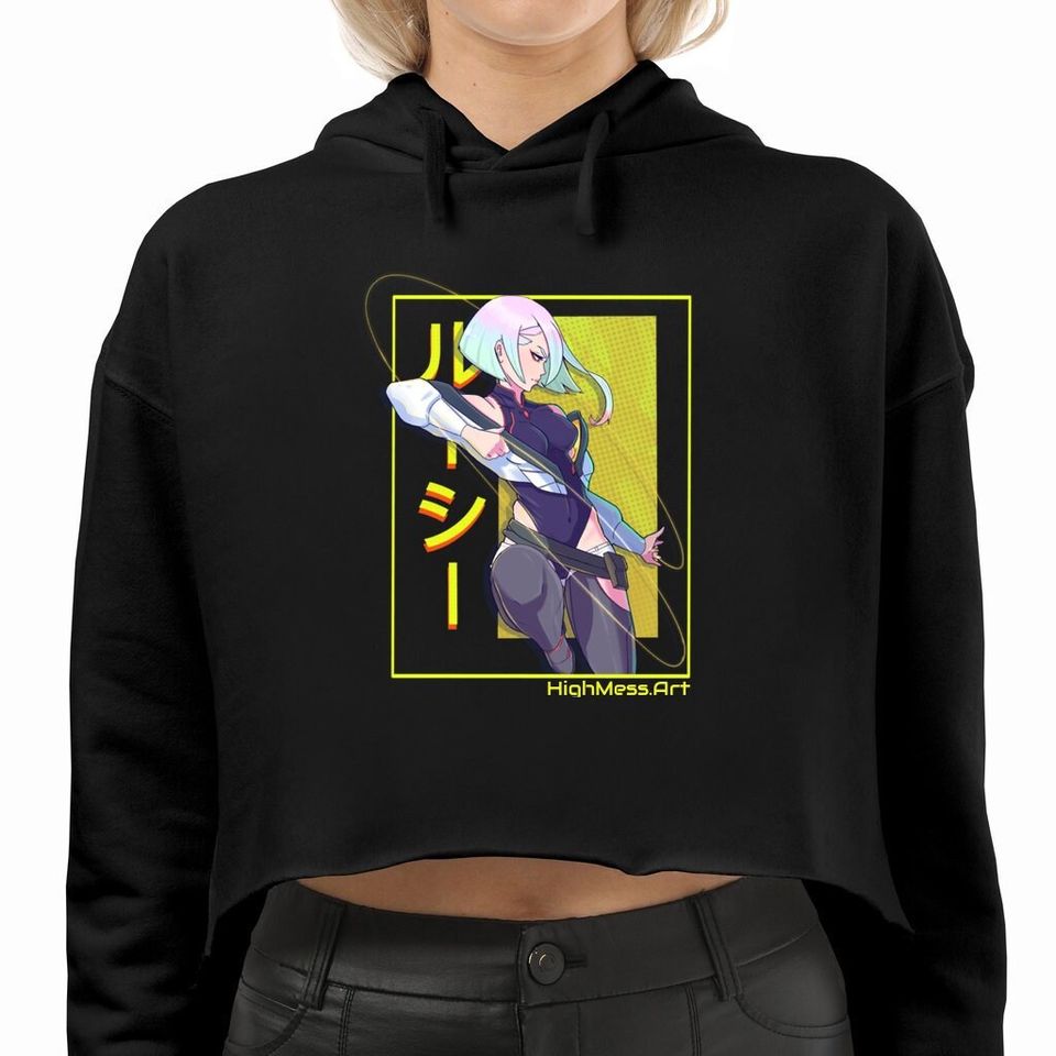 Lucy cyberpunk crop top hoodie
