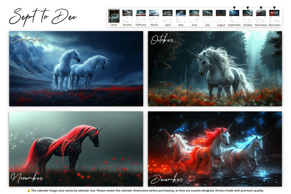 2025 Unicorn Dream Wall Calendar
