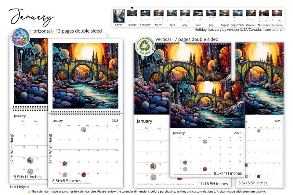2025 Surreal Horizons Wall Calendar