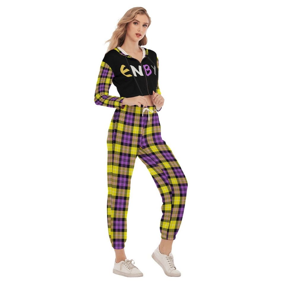 Non-Binary Crop Hoodie Sports Sets
