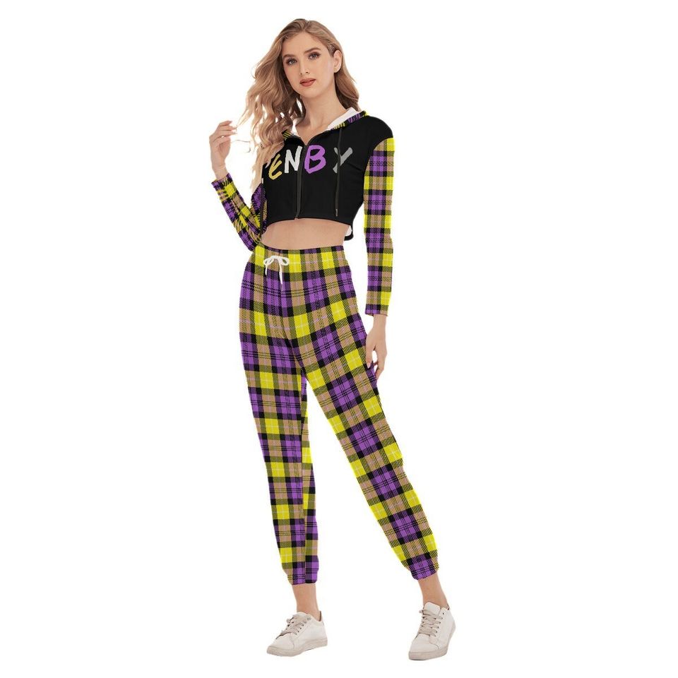 Non-Binary Crop Hoodie Sports Sets