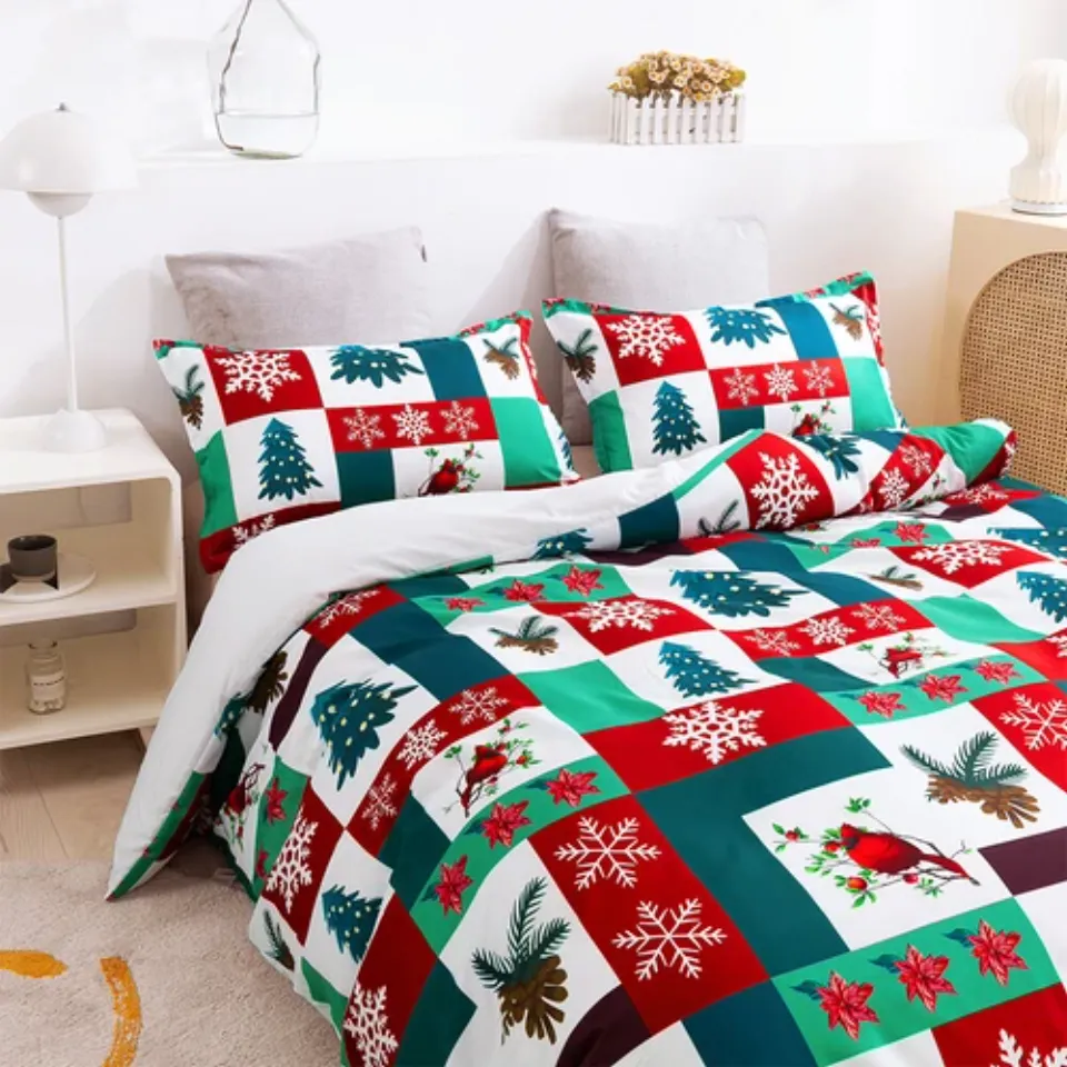 3D Christmas Trees Snowflake Bedding Set | Christmas Gift | Christmas Decor