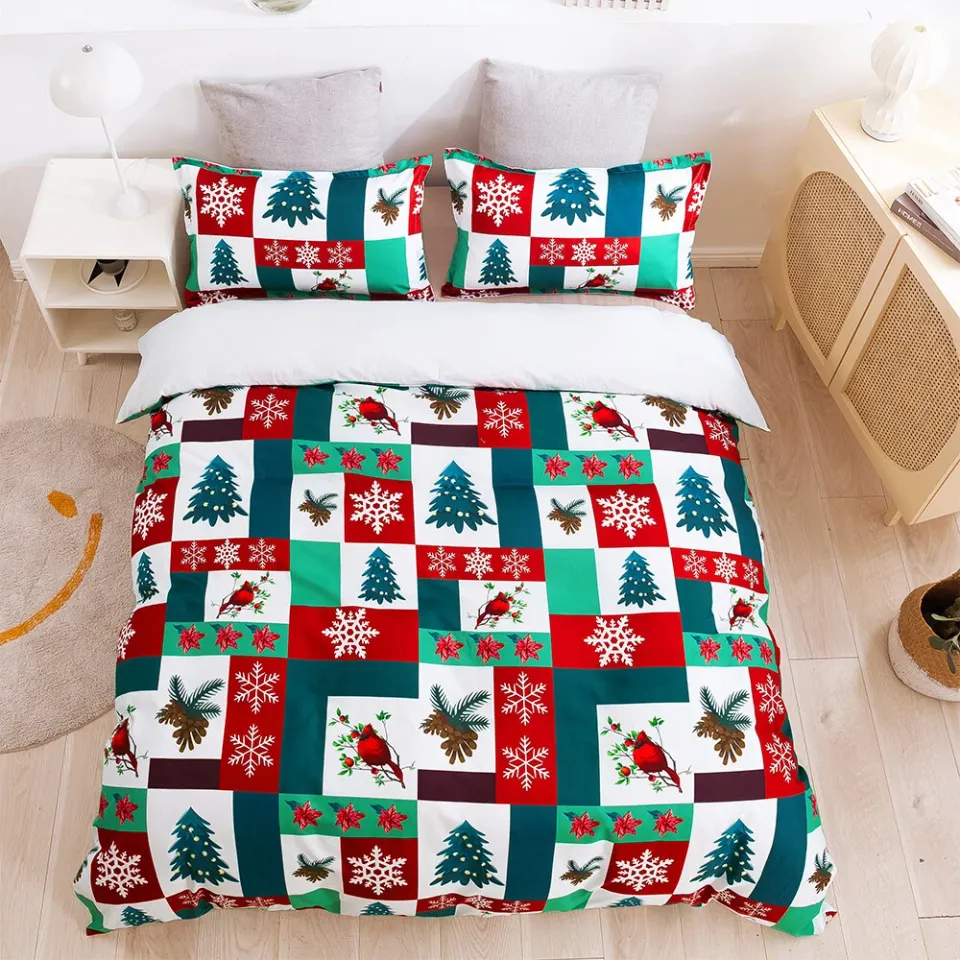 3D Christmas Trees Snowflake Bedding Set | Christmas Gift | Christmas Decor