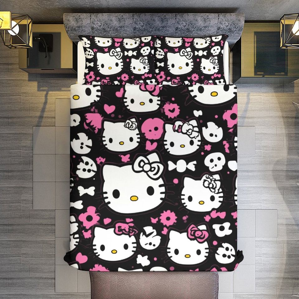 Kawaii Cute HK Bed Set, Hello Kitty Bedding Gifts, Perfect Gift For Her