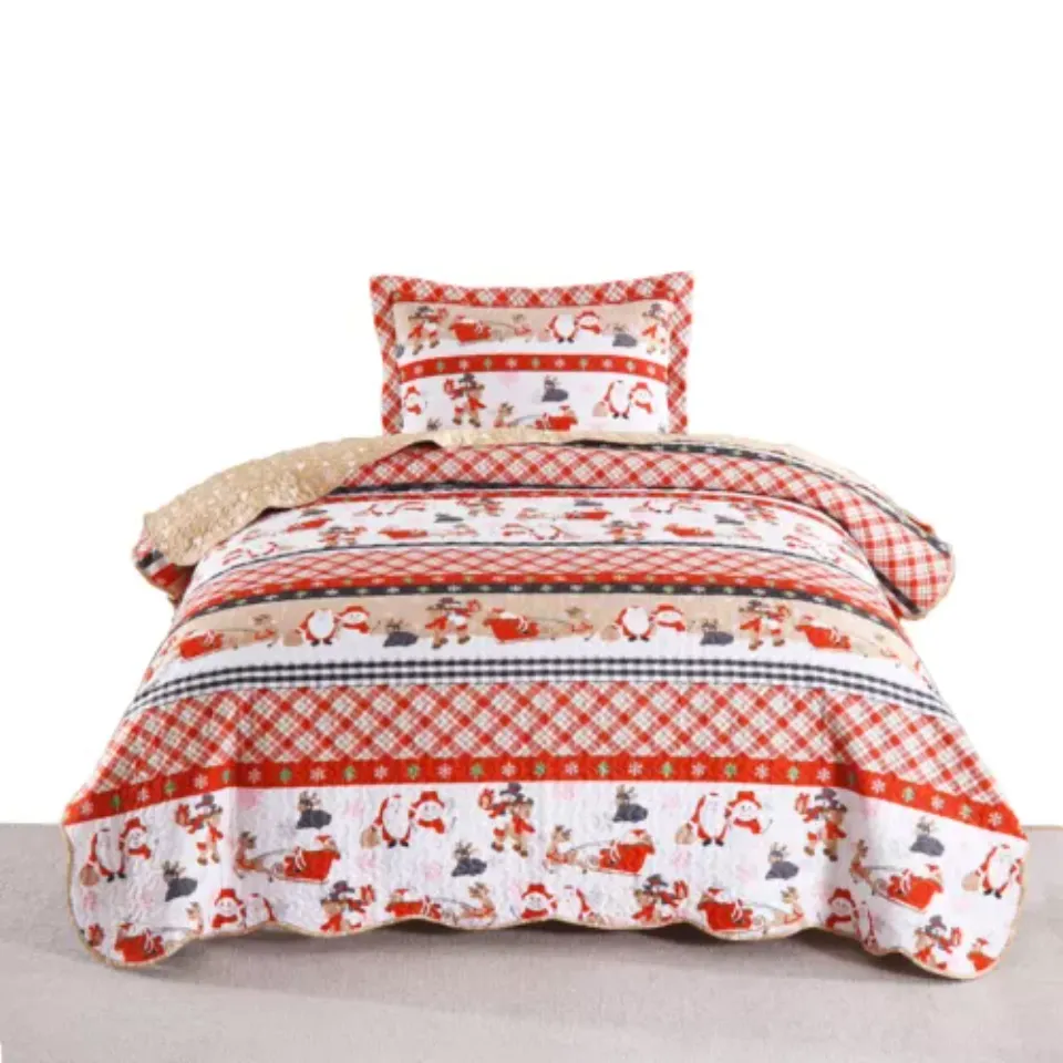 Christmas Plaid Sleigh Bedding Set | Christmas Gift | Christmas Decor