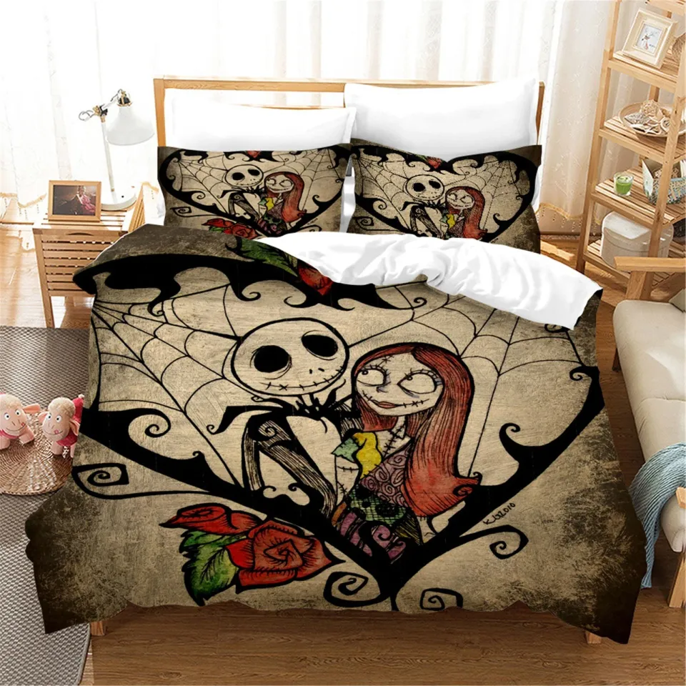 3D Skull Christmas Pattern Bedding Set | Christmas Gift | Christmas Decor