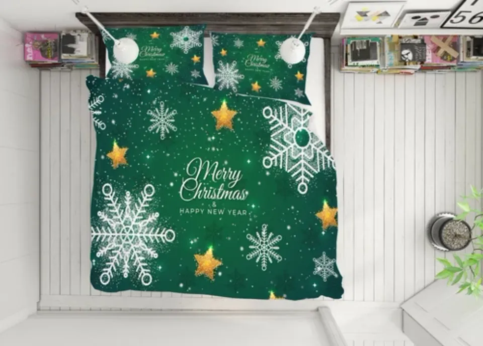 3D Xmas Snowflakes Bedding Set | Christmas Gift | Christmas Decor