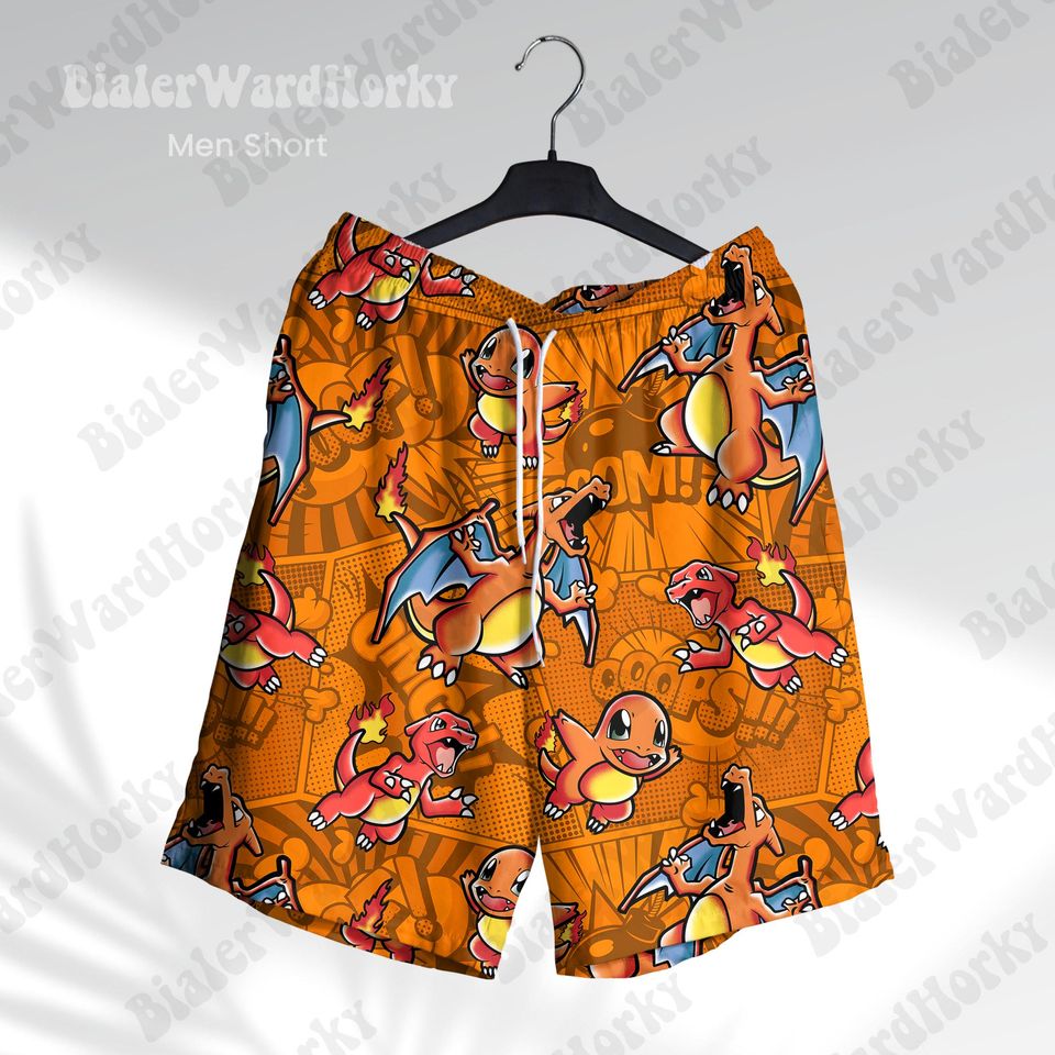 Charmander Evolution Comic Hawaiian Shirt Fire Type Shirt Anime Shirt Charizard Gifts