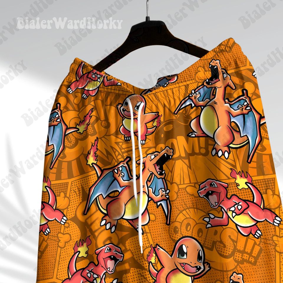 Charmander Evolution Comic Hawaiian Shirt Fire Type Shirt Anime Shirt Charizard Gifts