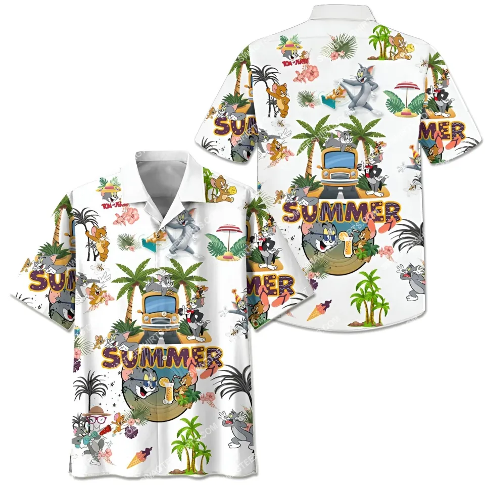 Tom and Jerry Hawaiian Shirt, Button Down Full Size