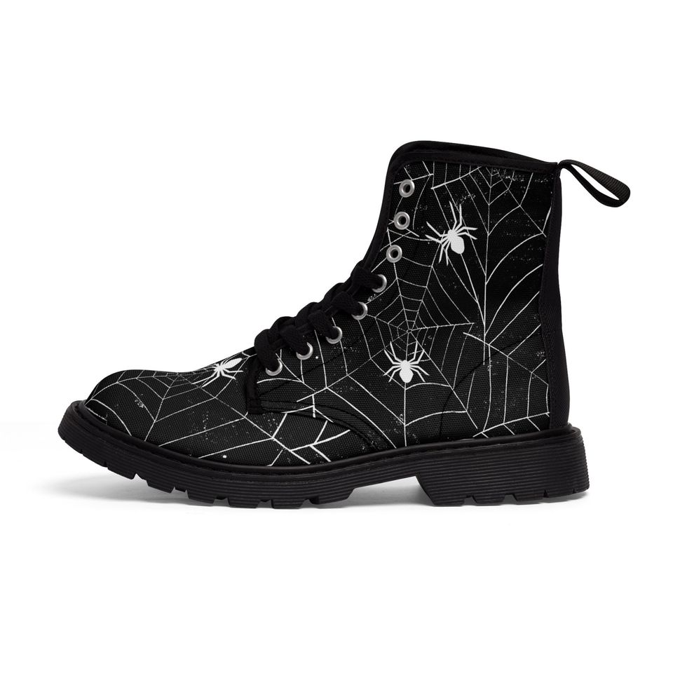 Women's Spider Web Boots - Halloween Design, Trendsetting & Comfy