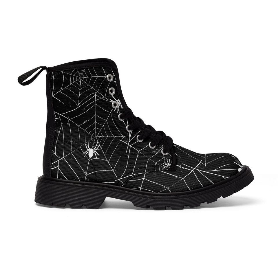 Women's Spider Web Boots - Halloween Design, Trendsetting & Comfy