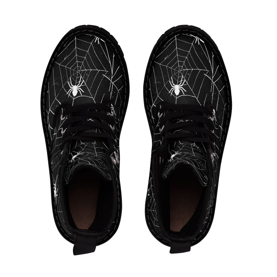 Women's Spider Web Boots - Halloween Design, Trendsetting & Comfy