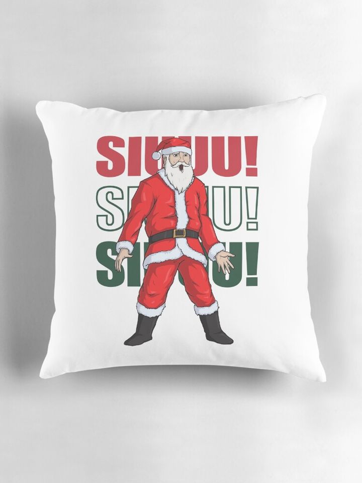 Santa Ronaldo goal celebration siuuu Pillow