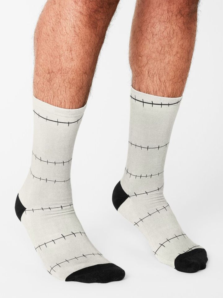 Stitches White Jack Skellington Inspired Socks
