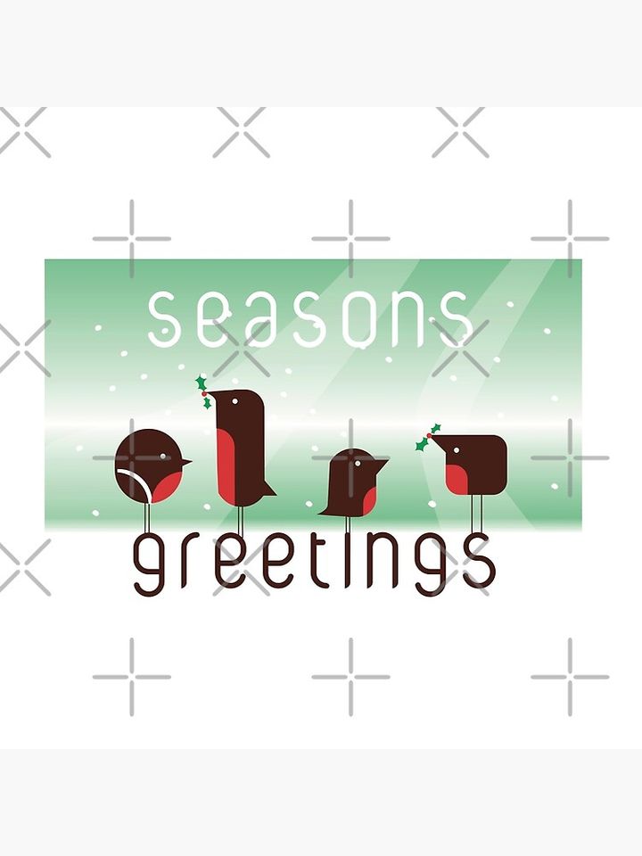 Seasons greetings robin christmas card Pillow