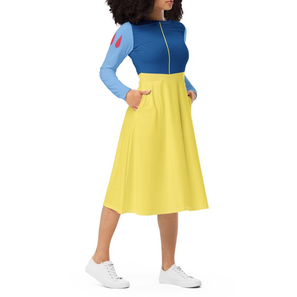 Snow White Costume Long Sleeve Midi Dress - Made to Order