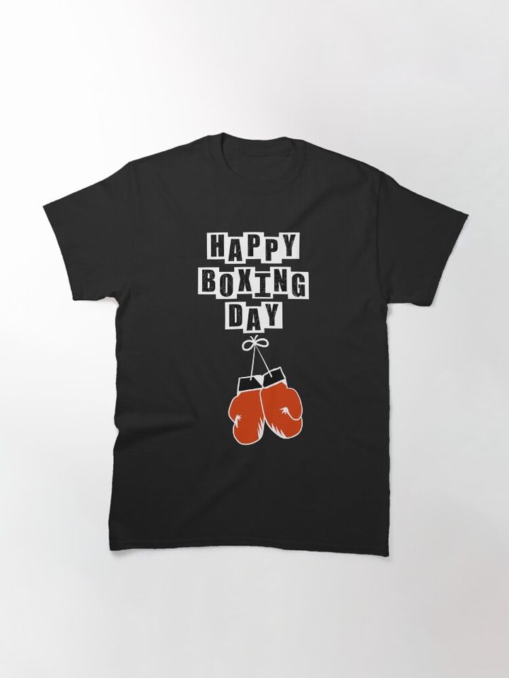 Happy Boxing Day Red Gloves - Black Classic T-Shirt