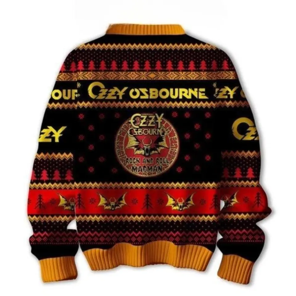 Ozzy Osbourne Rock And Roll Madman 2024 Christmas Ugly Sweater