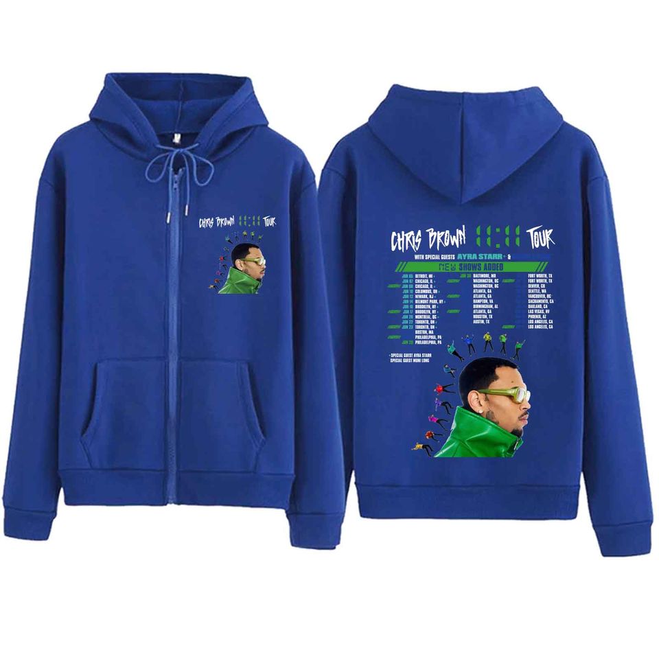 Chris Brown 11:11 Tour 2024 Zipper Hoodie