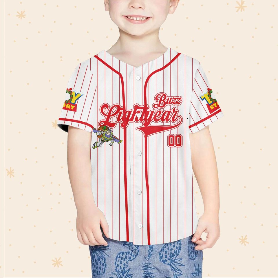Custom Toy Story Buzz Lightyear Christmas, Disney Baseball Jersey