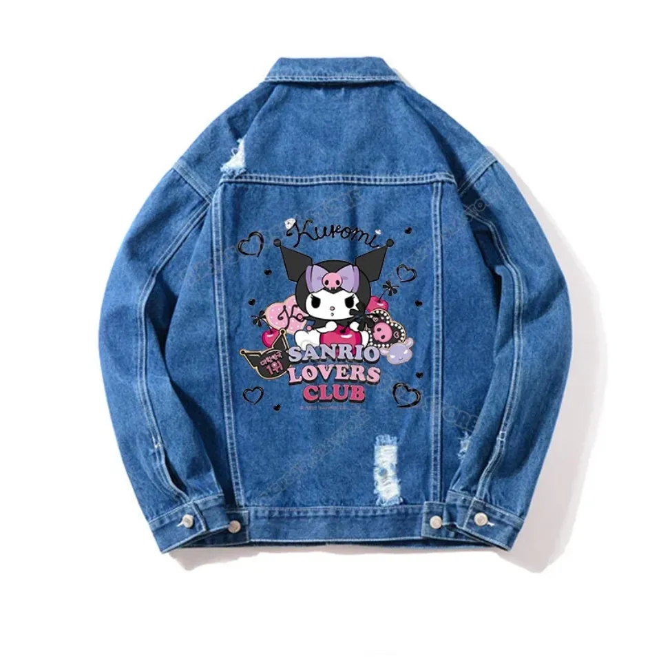 Hello Kitty Kuromi Print Denim Jacket