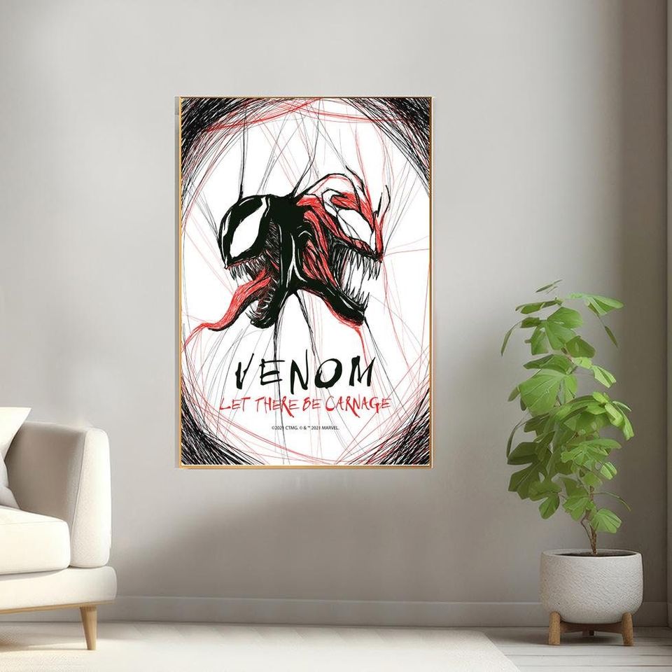 Venom Movie Poster, Canvas Print, Wall Art Canvas Painting Living Room Bedroom Docor,Fan Gift