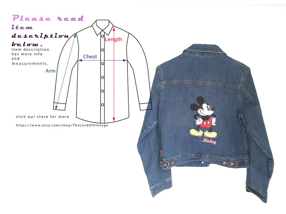 Vintage Mickey Mouse Disney cartoon denim jacket