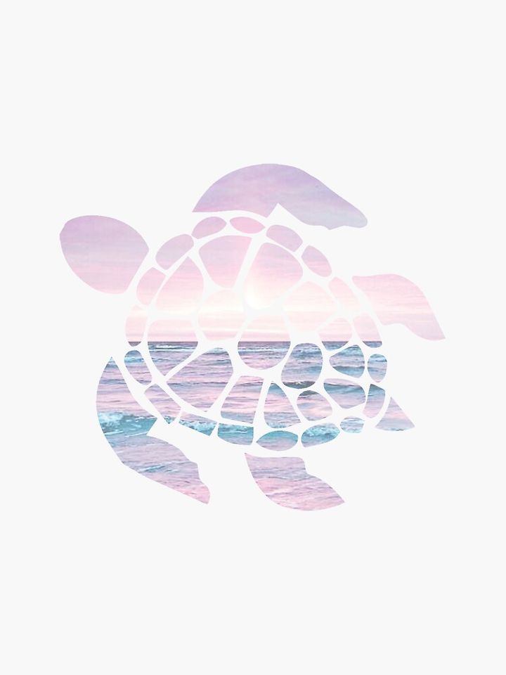 Sea Turtle Pink Beach Sticker