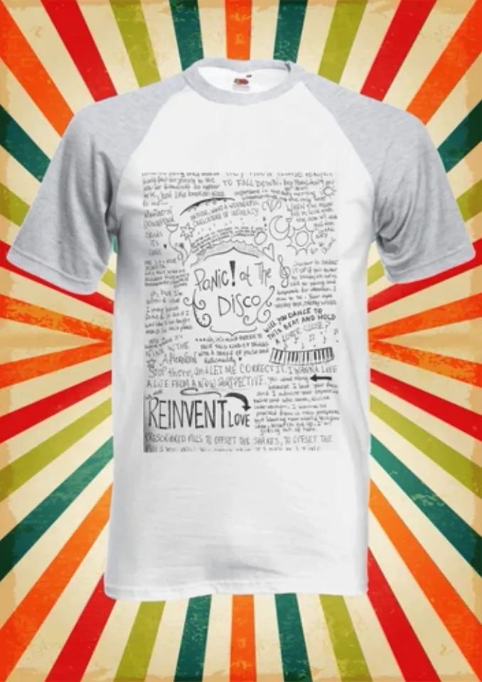 Panic At The Disco Band Lyric Men Women Long Short Sleeve Baseball Shirt