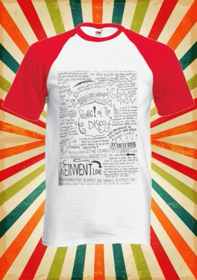 Panic At The Disco Band Lyric Men Women Long Short Sleeve Baseball Shirt