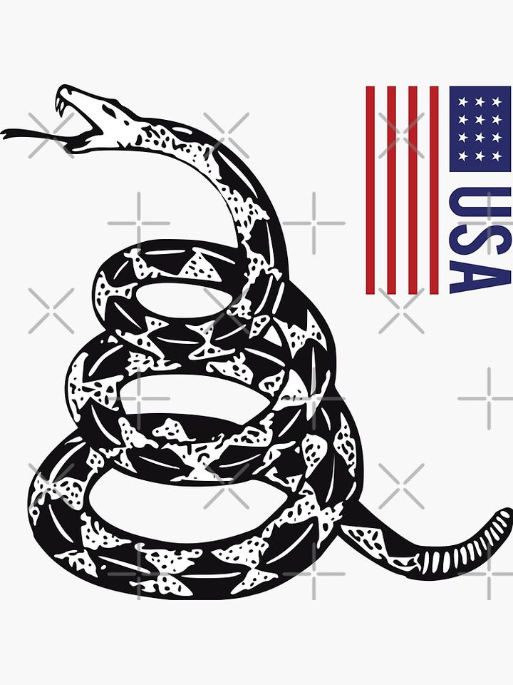 Gadsden flag Don't tread on me Libertarian 2nd amendment 2A white flag SNAKE ONLY Sticker