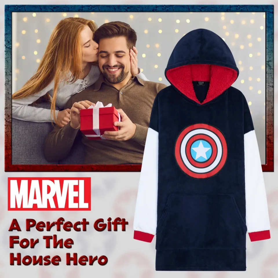 Marvel Oversized Hoodie Blanket for Men - Captain America