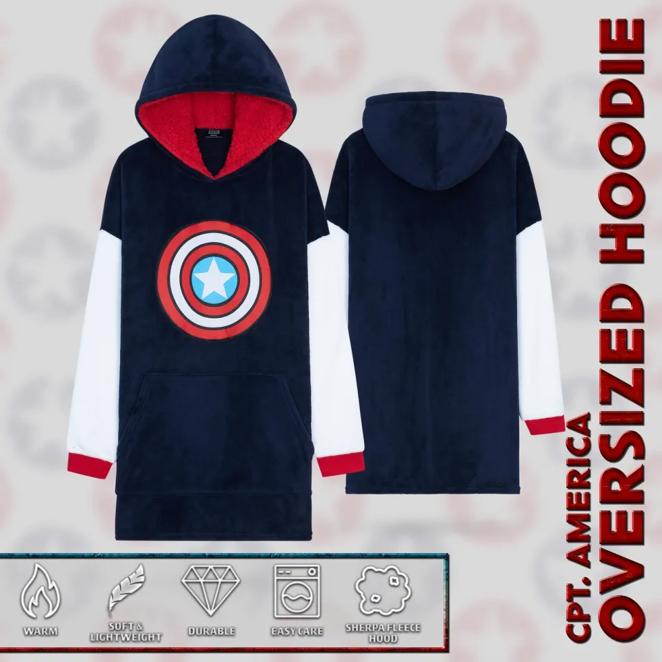Marvel Oversized Hoodie Blanket for Men - Captain America