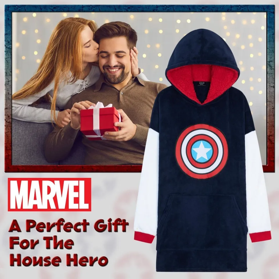 Marvel Oversized Hoodie Blanket for Men - Captain America
