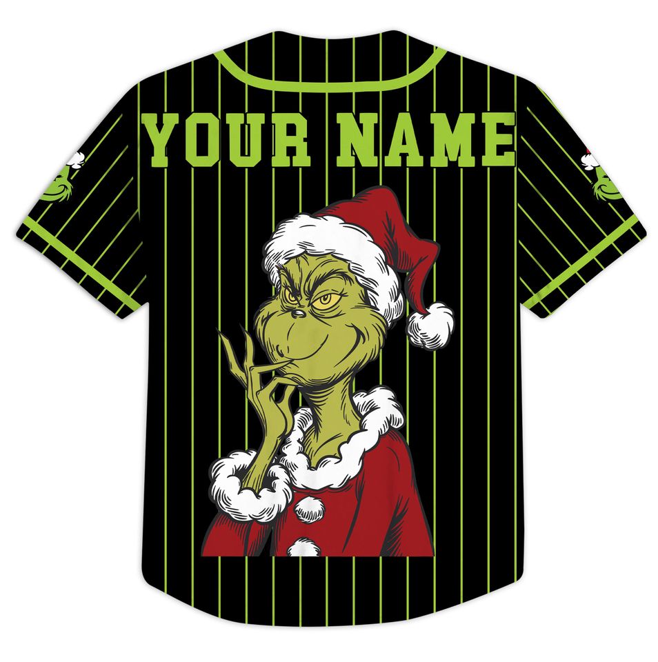 Personalized The Grinched Baseball Jersey, Disney The Grinched Baseball Jersey