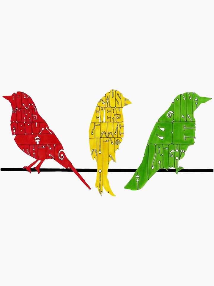 bob marley three little birds Sticker