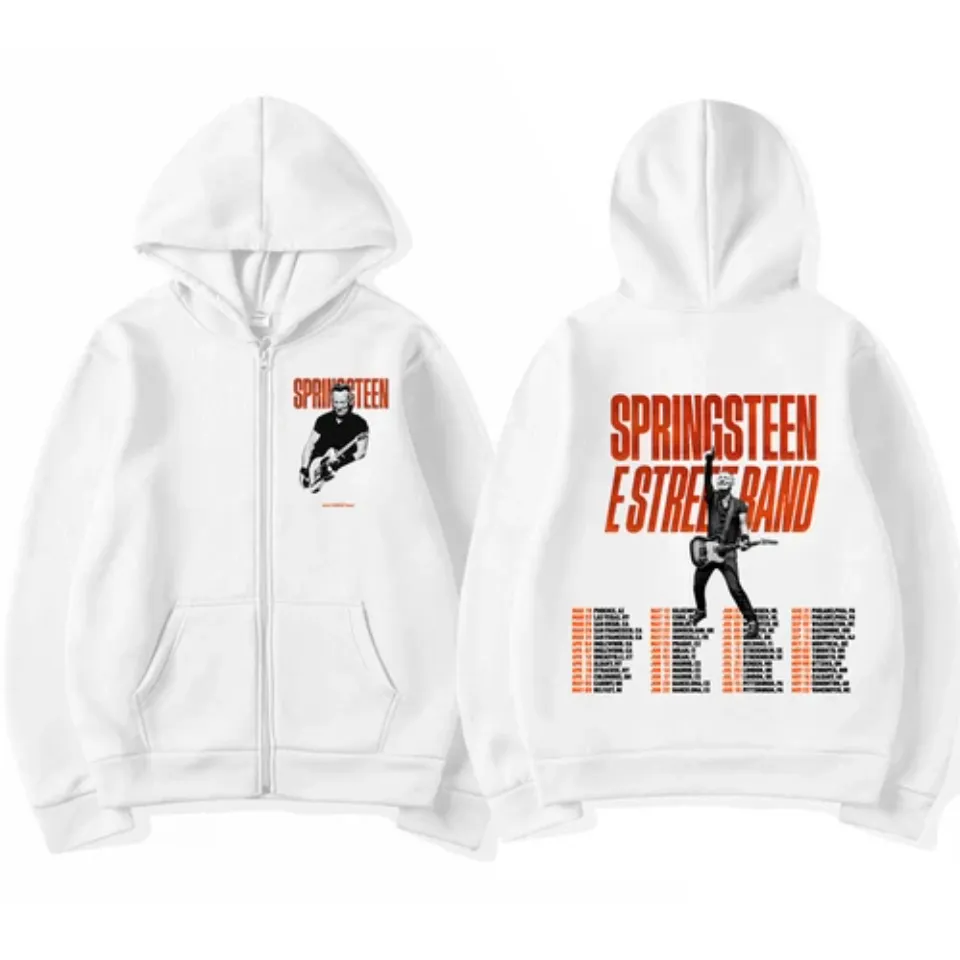 Bruce Springsteen and E Street Rock Band 2024 Tour Zipper Zip-up Hoodie