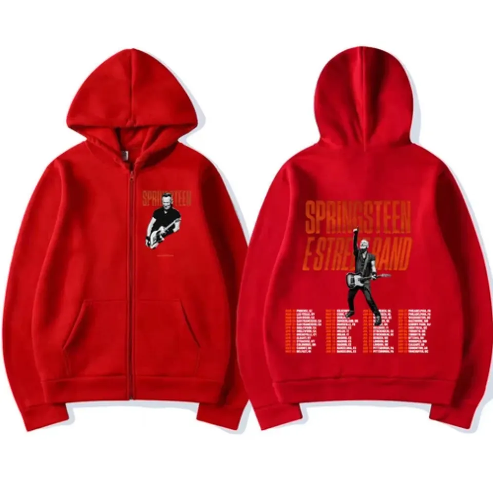 Bruce Springsteen and E Street Rock Band 2024 Tour Zipper Zip-up Hoodie
