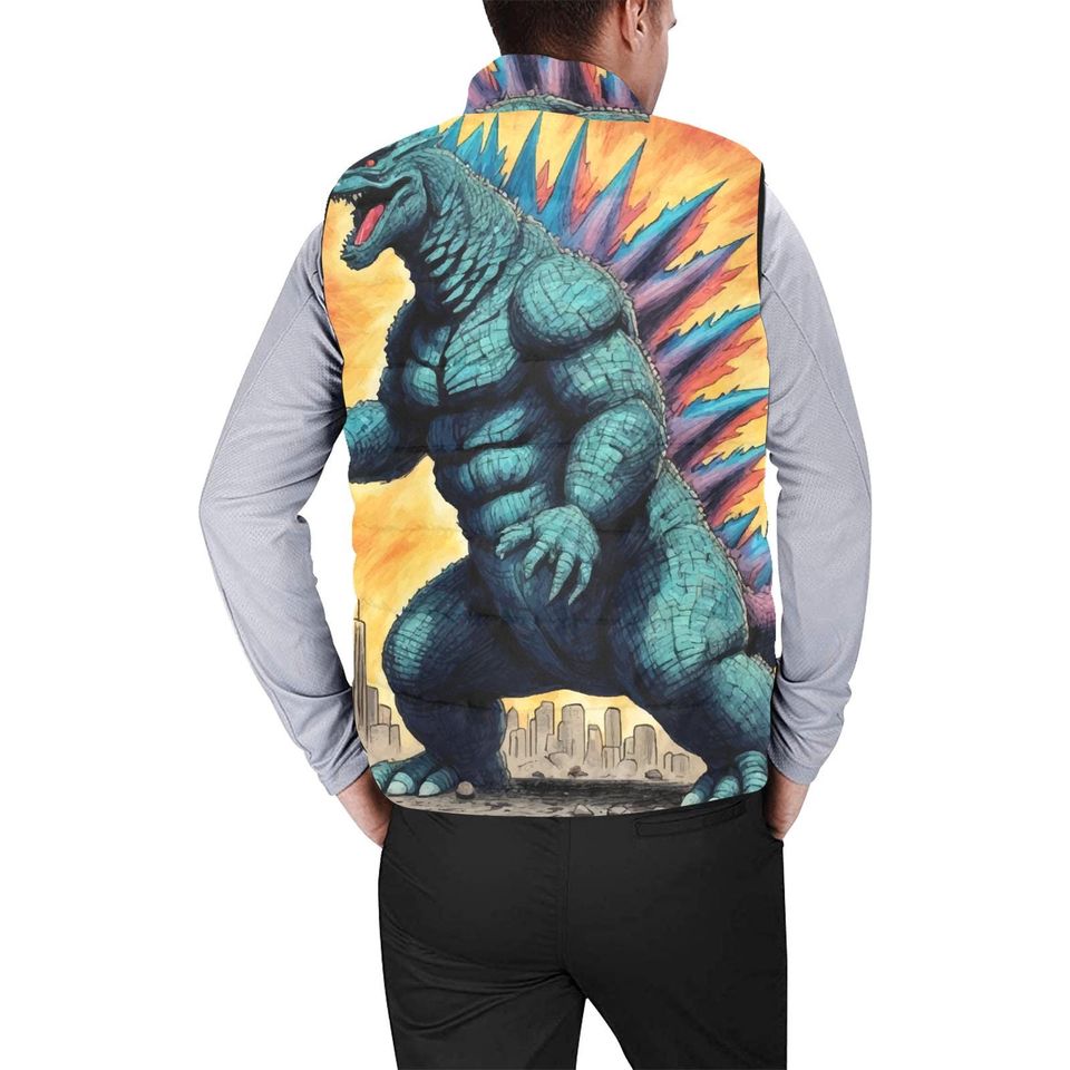 god zilla Gojira Kaiju Crayon Art Sleeveless Jacket