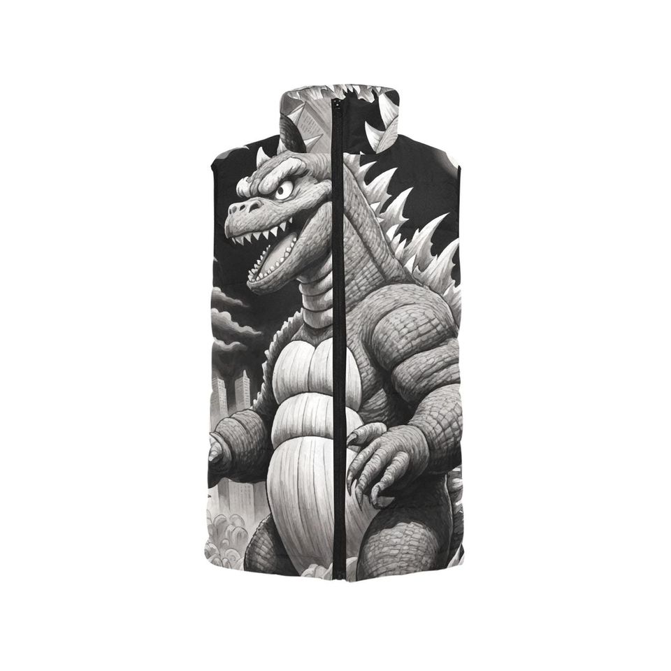 god zilla Gojira Kaiju Pencil Art Sleeveless Jacket