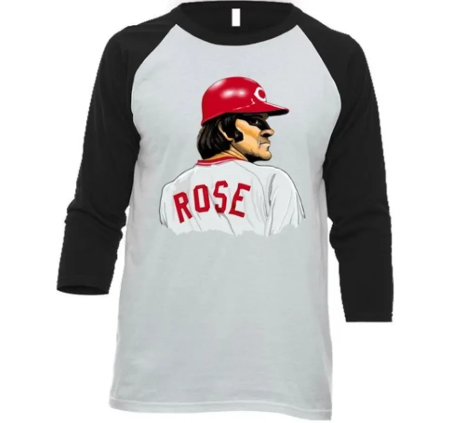 Pete Rose Cincinnati Unisex 3\4 Sleeve Baseball Tee