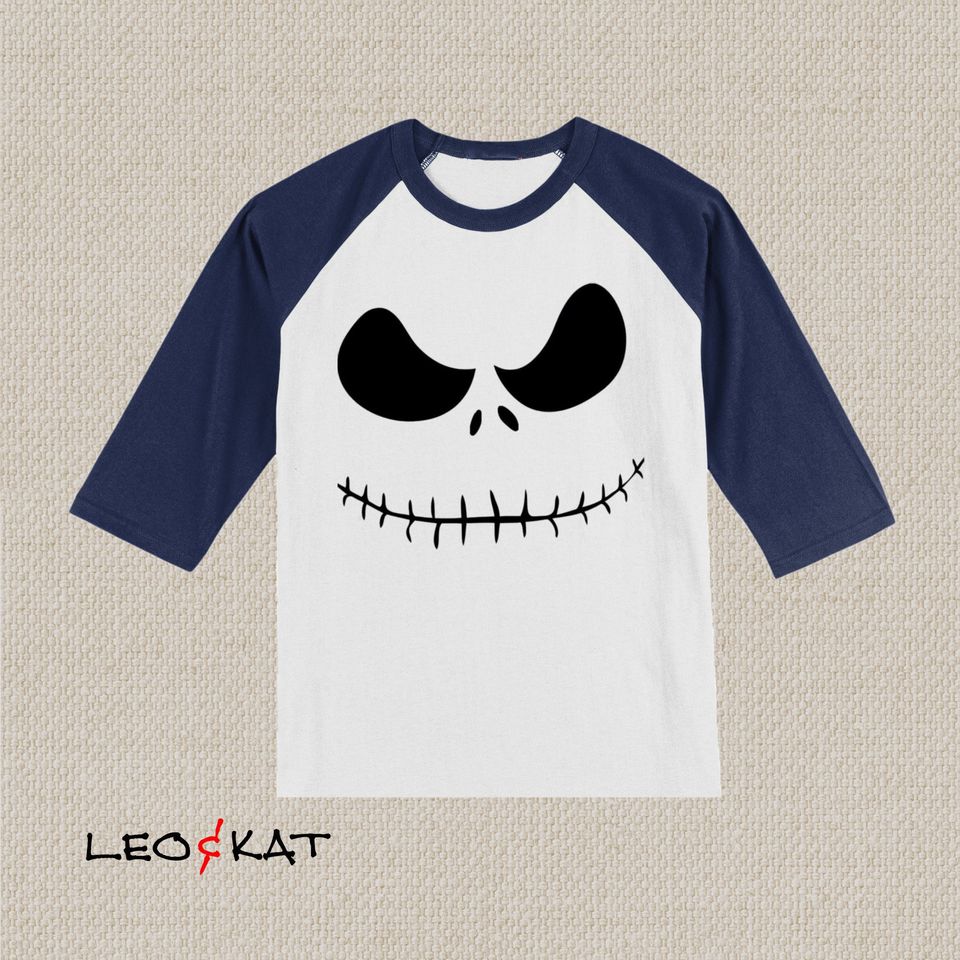 Jack Skellington Unisex 3\4 Sleeve Baseball Tee