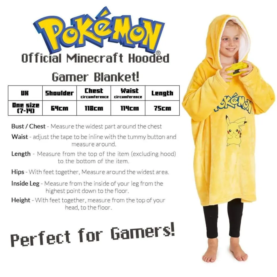 PKM Pika Oversized Blanket Hoodie for Boys Girls