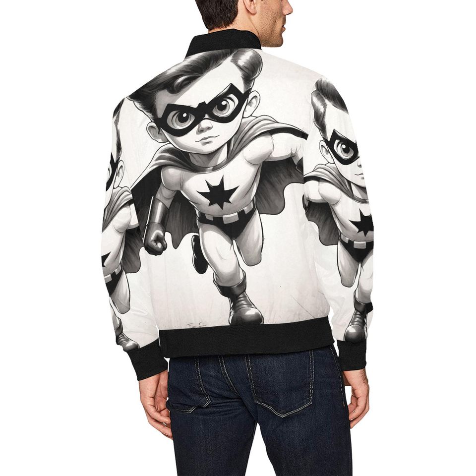 Bomber Jacket Superhero Superhero Retro Art Cartoon Jacket Comics Supe Hero