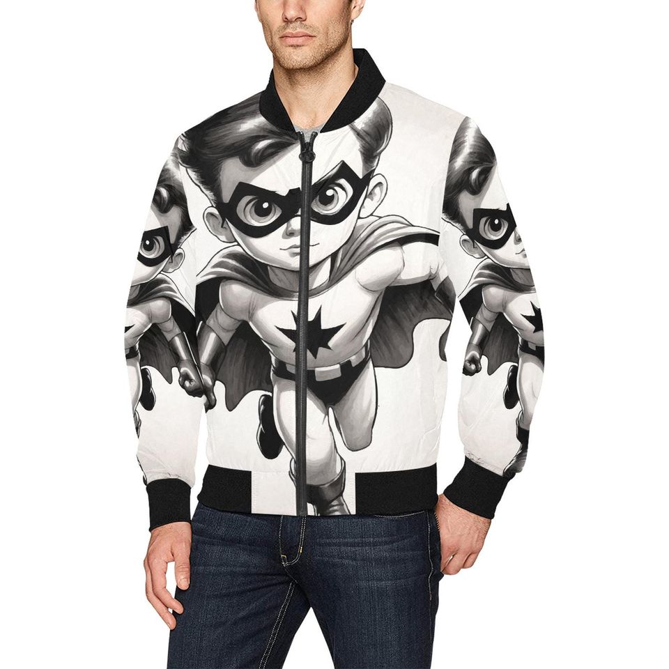 Bomber Jacket Superhero Superhero Retro Art Cartoon Jacket Comics Supe Hero