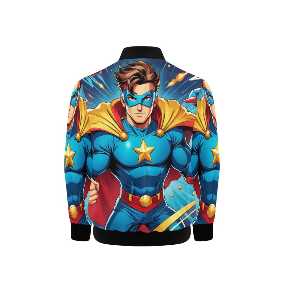 Bomber Jacket Superhero Graffiti Superhero Retro Art Cartoon Comics